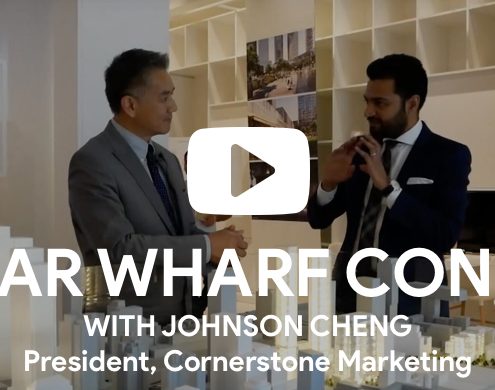 Roy Bhandari discussing Sugar Wharf Condos with Johnson Cheng