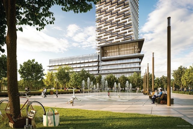 View of M3 Condos from the Park