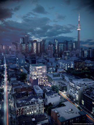 RUSH Condos Night Aerial