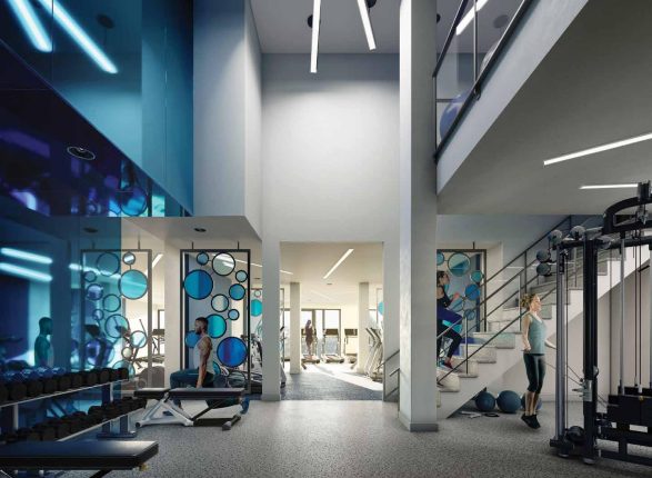 gym rendering at merge condos