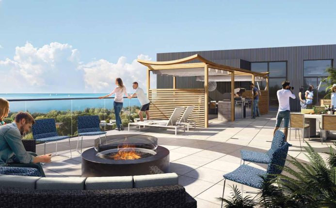 Merge Condos Rooftop overlooking lake ontario