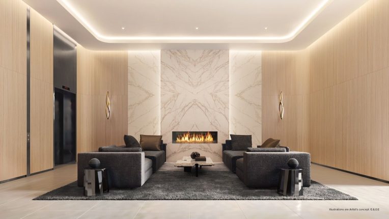 lobby rendering at st clair village condos at 900 st clair west