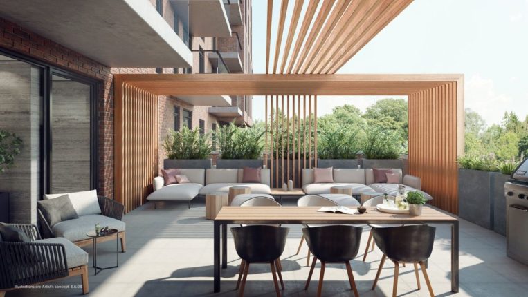 rooftop amenity with bbq at st clair village condos at 900 st clair west