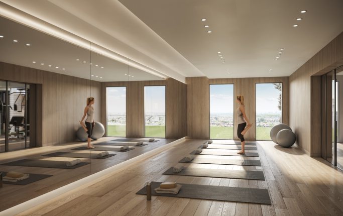 The Design District Condos Yoga Room