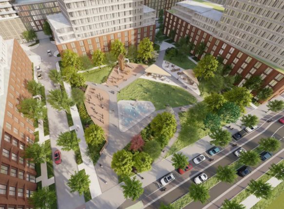 Bramrose Square Aerial Courtyard Rendering