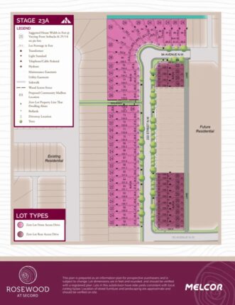 Rosewood at Secord by Western Living Homes Site Map