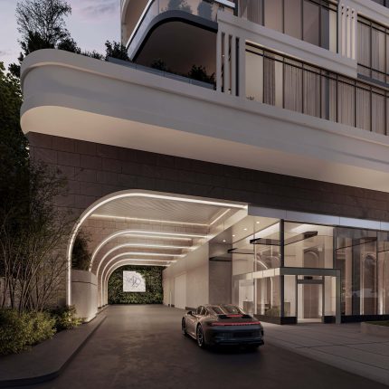 429 Walmer Condos Dusk Driveway Entry