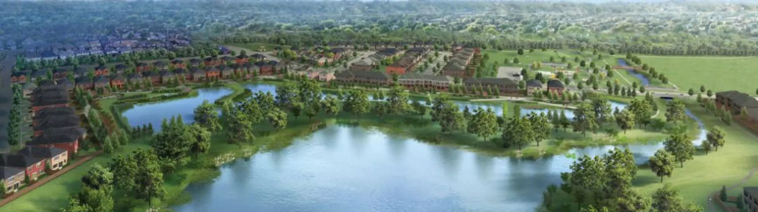 Westwood Village by Cachet Homes Aerial Rendering